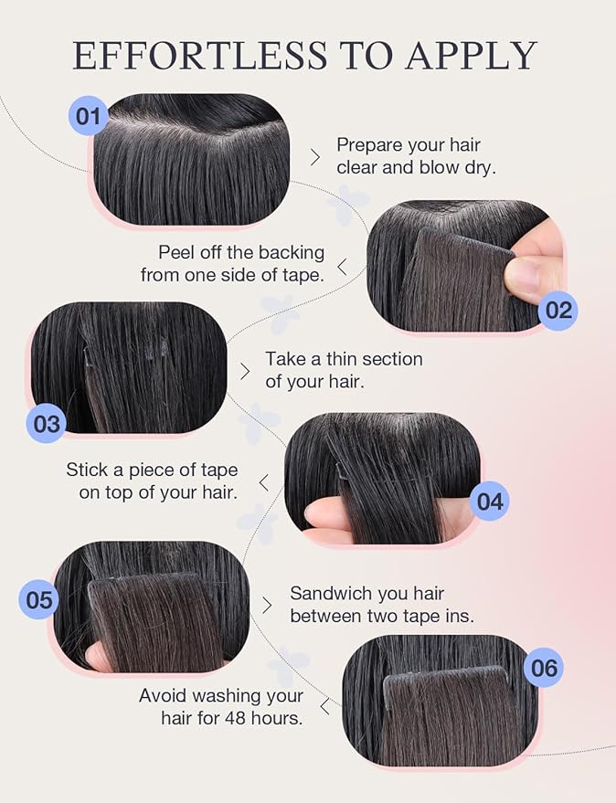 DOORES Invisi Edge Human Hair Extensions Tape in, Chocolate Brown 10 Injection Tape-ins with 10 Injection Tape-ins 50g 24 Inch, Injected Tape in Extensions Virgin Human Hair