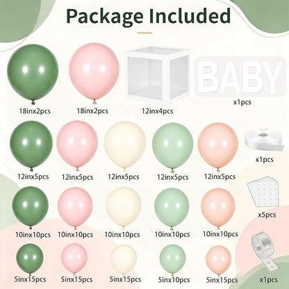 Pink and Green Balloon Arch Kit, Baby Boxes, Baby Shower Decorations Girl | - Image 2