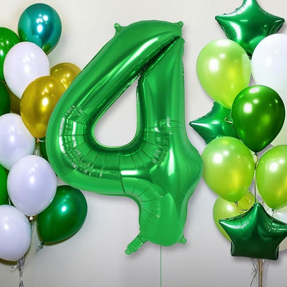 Dark Green Number 4 Balloon 40 Inch, Big Large Foil Helium Number Balloons - Image 2