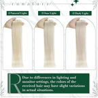RUNATURE Blonde Clip in Hair Extensions, Real Human Hair Clip in Extensions, Remy Hair Extensions Clip Ins, Double Weft Hair For Women, Natural Looking, 14 Inch 50g 3pcs #800 Platinum Blonde
