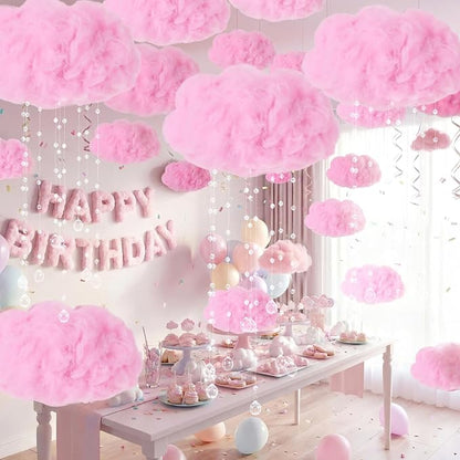 Marsui Artificial Cloud Props LED Hanging Pink Light String Fake Imitation 3D - Image 5