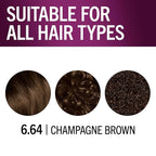 Schwarzkopf Keratin Permanent Hair Dye Cream, 6.64 Champagne Brown, Professional Quality Color for Up to 100% Gray Coverage, Bond Enforcing System