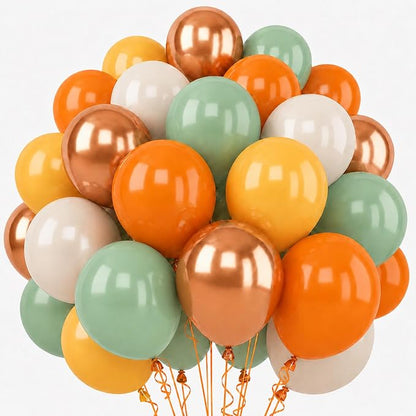 Fall Balloons, 12 Inch Sage Green Burnt Orange Mustard Yellow Beige Balloon | by TAOYE
