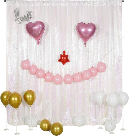 Poise3EHome White Iridescent Sequin Backdrop, 8FT x 10FT Sequin Photography - Image 9
