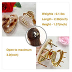 2PS Marble Pattern Hair Clips for Women - Non-Slip Grip Metal Claw Clip, Geometric Design Hair Accessories for Thin/Thick Hair, Cute Hair Styling Barrettes, 2.36 Inch
