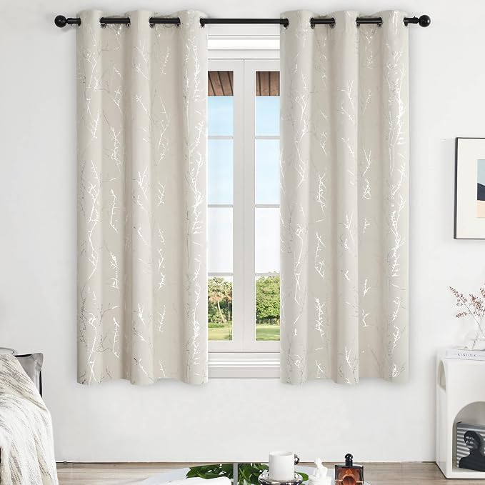 Deconovo Living Room Curtains 63 Inches Long, Thermal Insulated, Room Darkening - Image 2