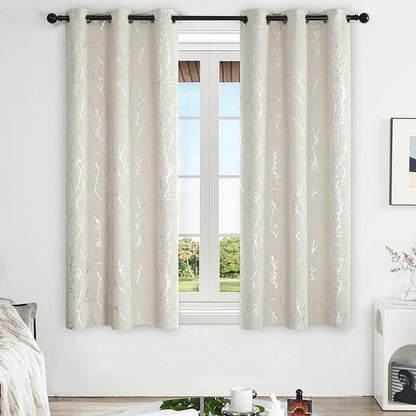 Deconovo Living Room Curtains 63 Inches Long, Thermal Insulated, Room Darkening - Image 2