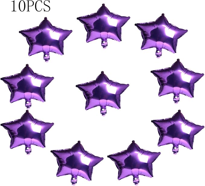 10pcs Star Shape Foil Mylar Balloons, 18 Inch Balloon - Image 3