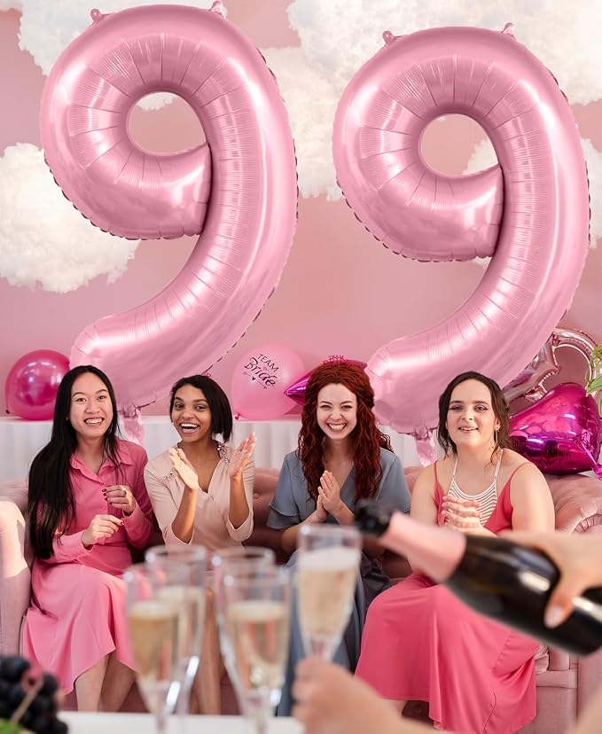 Pastel Pink 7 Balloons, 40 Inch Large Light Pink Foil Number Balloons 0-10 - Image 6