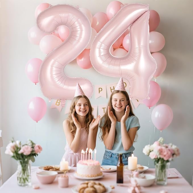 Light Pink Number 4 Balloon, 40 Inch Giant Mylar Number Balloons, Large Foil - Image 6