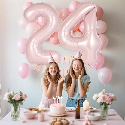 Light Pink Number 4 Balloon, 40 Inch Giant Mylar Number Balloons, Large Foil - Image 6