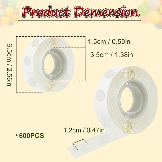 600PCS Glue Balloon Dots, Removable Sticky Spots, Extra Strong Glue Dots Double - Image 2