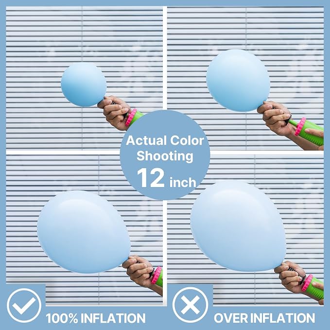 PartyWoo Baby Blue Balloons 101pcs Light Pastel Sky Aqua Blue Color | Balloons - Image 3