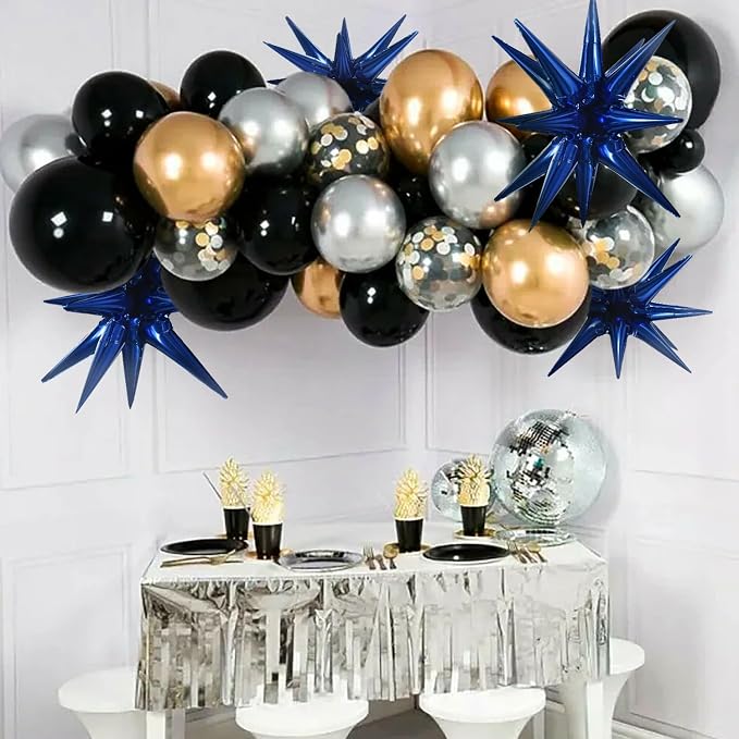 TONIFUL 8 Pcs Star Balloons Navy Blue Foil Explosion Balloon Party Decor | 2 - Image 5
