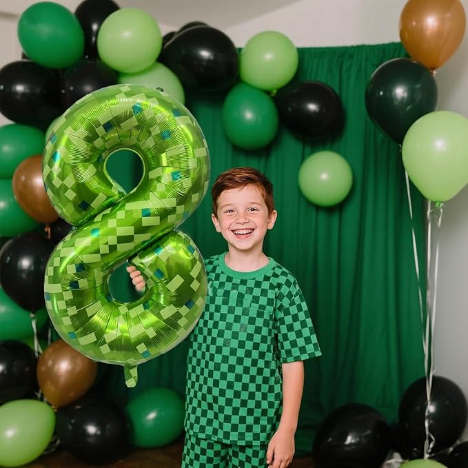 Green Number Balloons, Gaint Green Pixel Number 2 Balloon 40 Inch Dark green 2 - Image 6