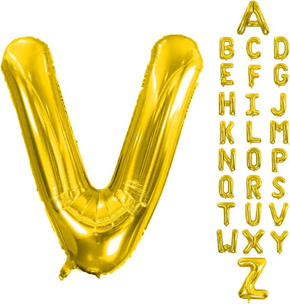 Letter Balloons Gold 40 Inch V Large Giant Big Foil Mylar Balloon | by Unknown