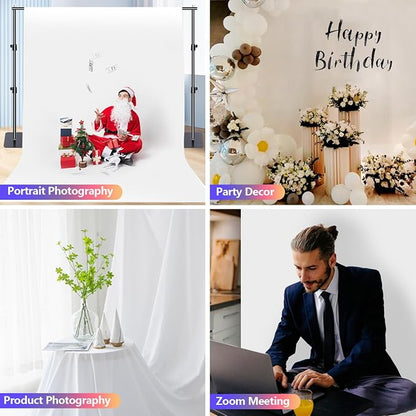 White Backdrop for Photoshoot, 10x10 ft Photo Backdrop Curtain Double-Side for - Image 3