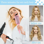 Curly Hair Brush,Curl Defining Brush plus 3 Pieces Hair Styling Comb Set(Slick Back Hair Brush,Rat Tail Comb,Edge Bristle Brush) Lightweight Vented for Combing, Shaping, Styling(Pink)