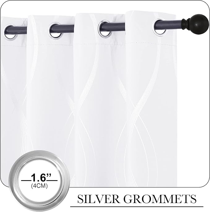 NICETOWN White Curtains Panels for Bedroom 2 Panles Set, 52 inch x 84 inch - Image 3
