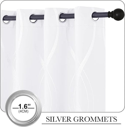 NICETOWN White Curtains Panels for Bedroom 2 Panles Set, 52 inch x 84 inch - Image 3