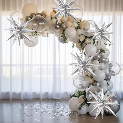 Silver Star Balloons, 22/27 Inch Silver Star Foil Balloons, Aluminum Foil - Image 5