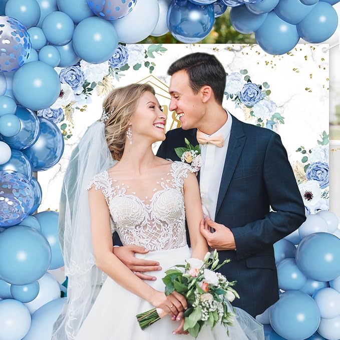 AIBIIN 5x3ft Mr and Mrs Floral Backdrop - Image 6