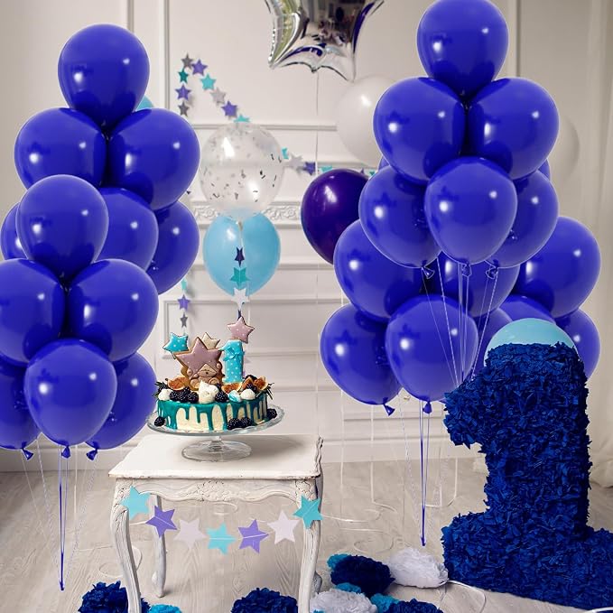 50pcs Royal Blue Balloons, 12inch Helium Quality Dark Blue Party Balloons | - Image 3