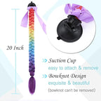 SEGO 1PCS/2PCS Helmet Pigtail Braids with Detachable Suction Cup Bowknot Ponytail Hair Many Colors (Helmet not Included)