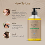Majestic Pure Castor Oil - 100% Pure & Natural - Premium Grade, Cold Pressed, Hexane Free - Hair, Eyelashes, Eyebrows, Nails - Moisturizing & Nourishing - 16 Fl Oz