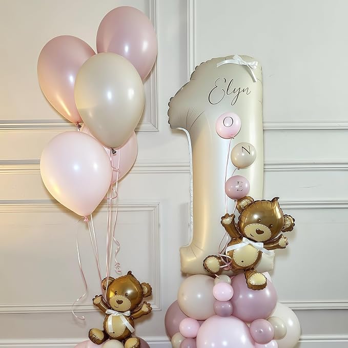 Cream Number 11 Balloons, 40 Inch 11 Balloons Giant Helium Foil Mylar Beige 11 - Image 2