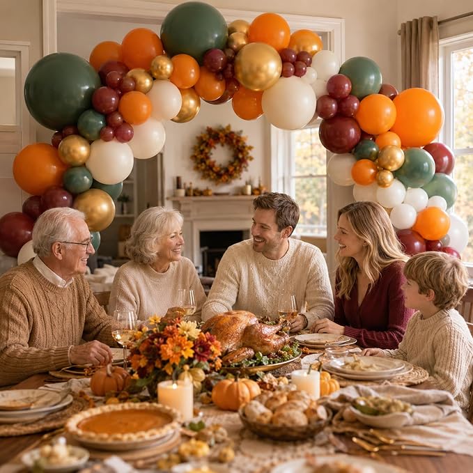 Fall Balloons, 12 Inch Burnt Orange Burgundy Sage Green Gold Balloon | - Image 5