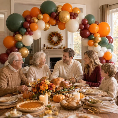 Fall Balloons, 12 Inch Burnt Orange Burgundy Sage Green Gold Balloon | - Image 5