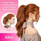 Ve Sunny Hair Extensions Ponytail Real Human Hair Wrap Around Clip in Ponytail Hair Extensions Straight Extensions Human Hair for Women Copper 20inch 80G