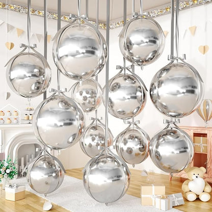 Silver Round Foil Balloons by FEYG