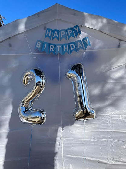 Number Balloons 21 Balloon 40 inch Silver - Image 4