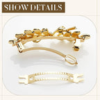 Geyoga 6 Pieces Vintage Hair Barrettes for Women Retro Flower French Pearl Crystal Rhinestones Clips Hair Pins for Women Styling Accessories(Flower Style)