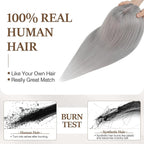 Rich Choices Hair Toppers for Women Real Human Hair 100% Human Remy Toppers NO Bangs for Women with Thinning on Top Clip in Hairpiece 4"x4.7"Lace Base 8 Inch Gray