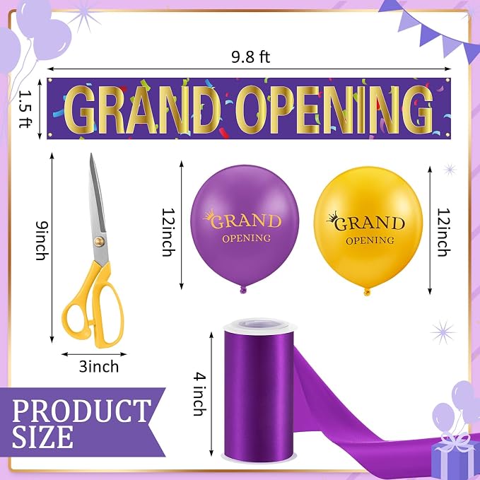 Mixweer Grand Opening Ribbon Cutting Ceremony Kit Grand Opening Banner - Image 2