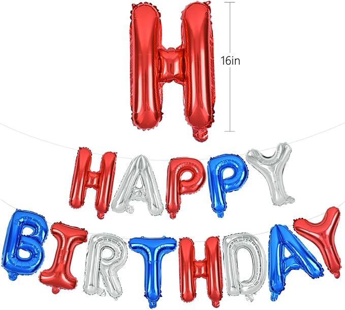 TONIFUL Happy Birthday Balloons Banner 16 Inch Mylar Letters Birthday Sign - Image 2