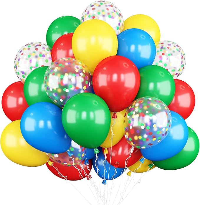 Biapian Red Yellow Blue Balloons, 12 Inch Matte Latex Balloons Colourful by BIAPIAN