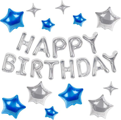 CANREVEL Happy Birthday Banner Decoration + 12Pcs Star Balloon, by CANREVEL
