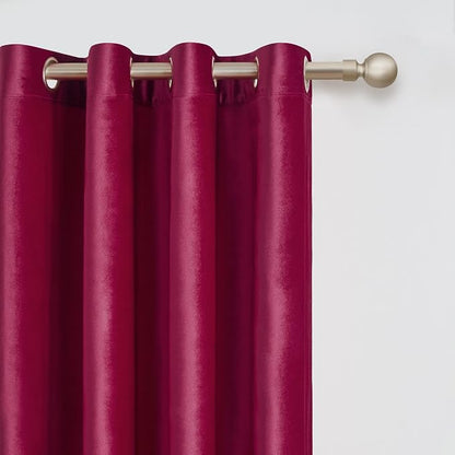 Luxury Ruby Red Velvet Curtain Drapes - Image 2