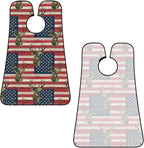Beard Trimming Hair Catcher, Hunting Deer Camo Camouflage Wooden American Flag Shave Bib, Non-Stick Bib Apron Waterproof, Shaving Tool for Men for Husband Father’s Day