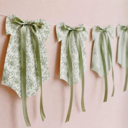 Weysat 2 Pcs Baby Clothes Banner Baby Boys Girls Shower Decorations Sage Green by Weysat