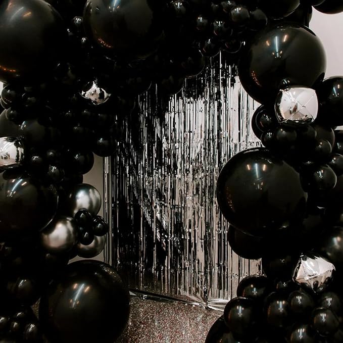 PartyWoo Black Balloons 100pcs Matte Black Latex Helium Balloons 5 Inch | - Image 7