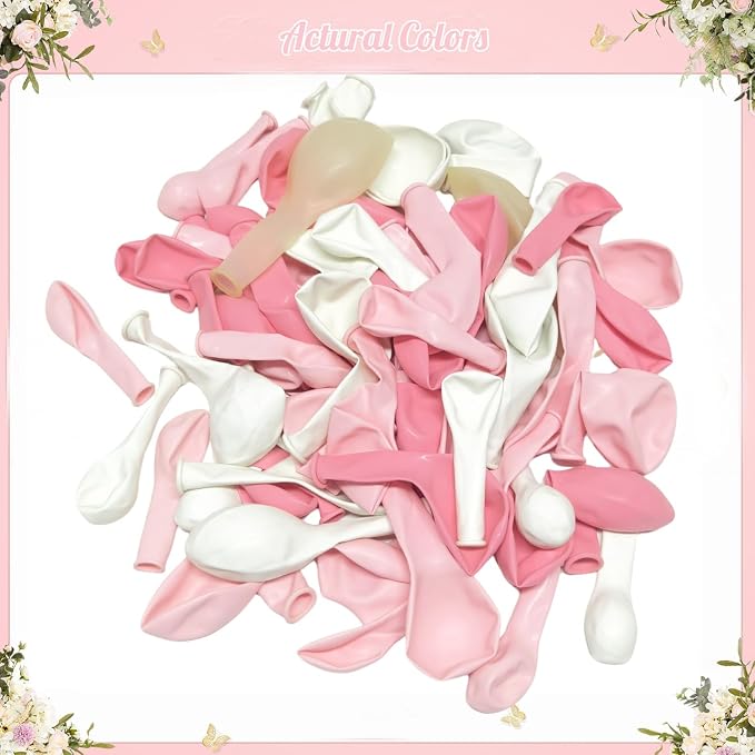 Light Pink Balloon Arch Kit, Baby Pink White Balloon Garland Kit | 126Pcs - Image 8