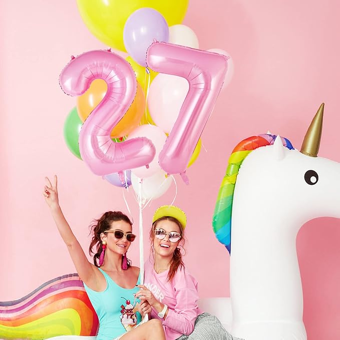 Pink Number 7 Balloon 40 Inch, Big Large Foil Helium Number Balloons, Jumbo - Image 5