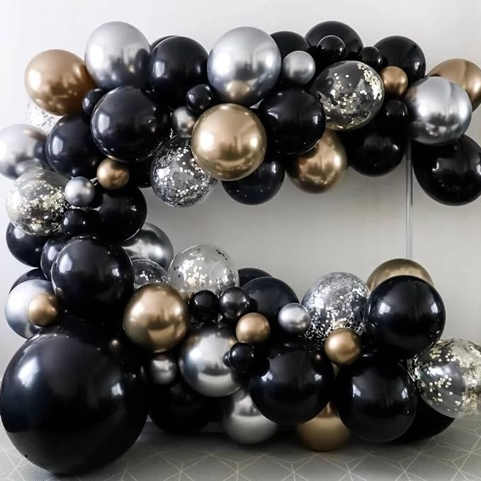 Voircoloria 130pcs Black Balloons Garland Arch Kit, 18 12 10 5 Inch | - Image 6