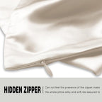 Mulberry Silk Pillow Cases for Hair and Skin Queen Size Silk Pillowcase with Zipper Soft Breathable Smooth Cooling Satin Silk Pillow Covers for Sleeping (Beige,20"X 30",1Pcs)