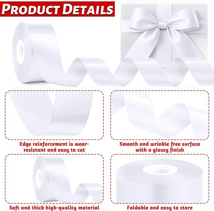 1 1/2In 30Yards Polyester White Ribbons - Image 3